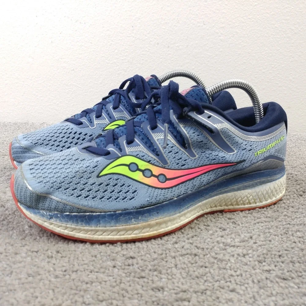 Saucony Triumph ISO 5 Womens Size 9 Running Shoes Blue Sneakers S10462-1